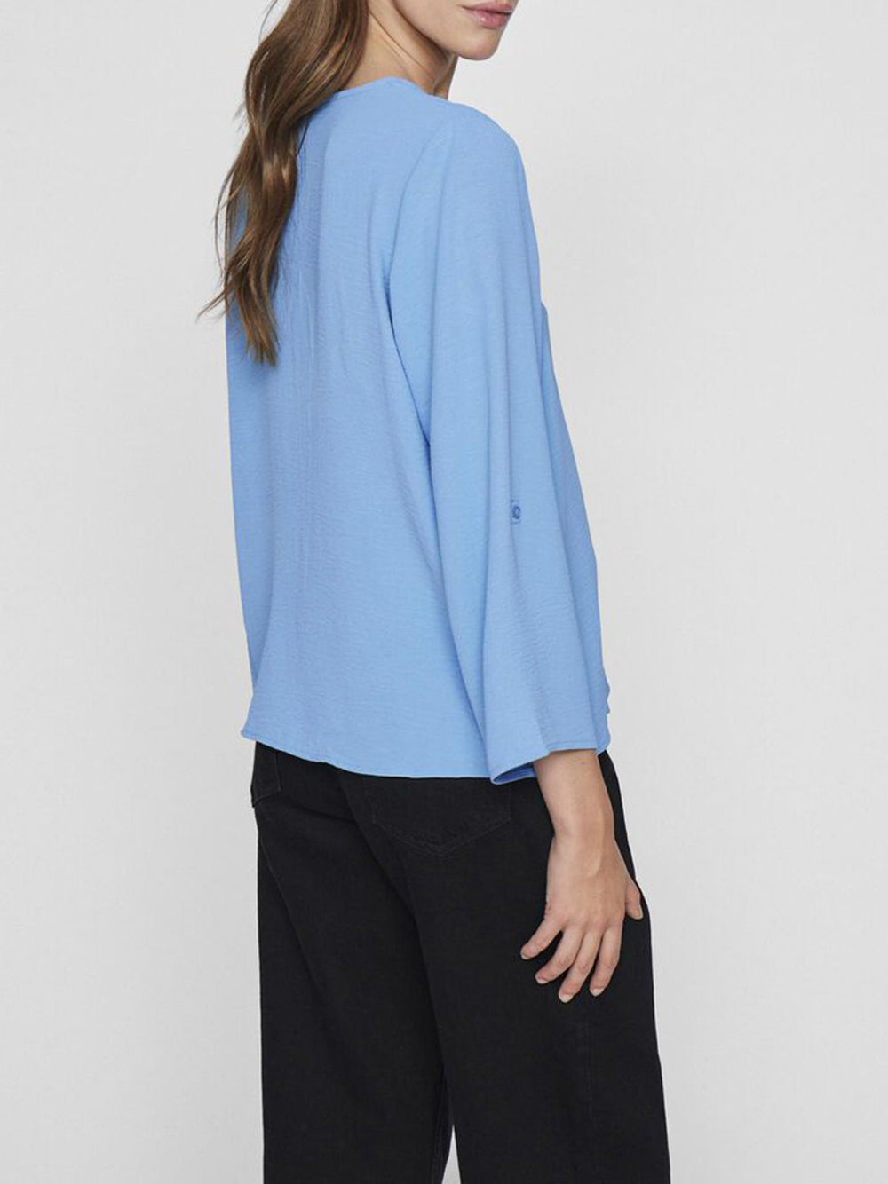 Vila Blusa scollo V manica 3/4 Josa Celeste