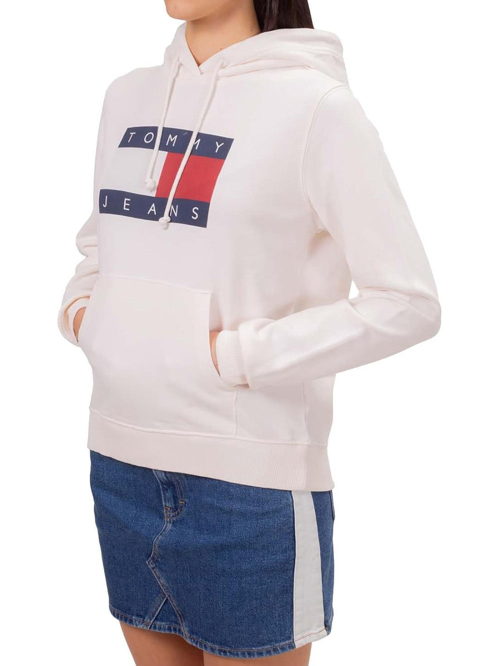 TOMMY HILFIGER Felpa Donna - modello DW0DW18654 Bianco