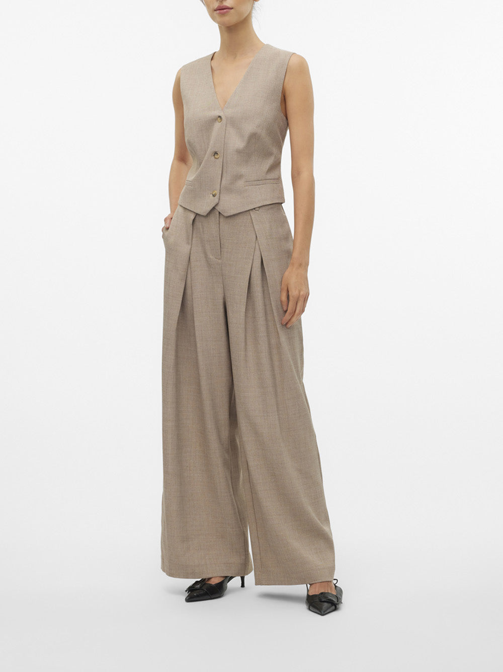 VERO MODA Pantalone Donna - Taupe modello 10310074 Marrone