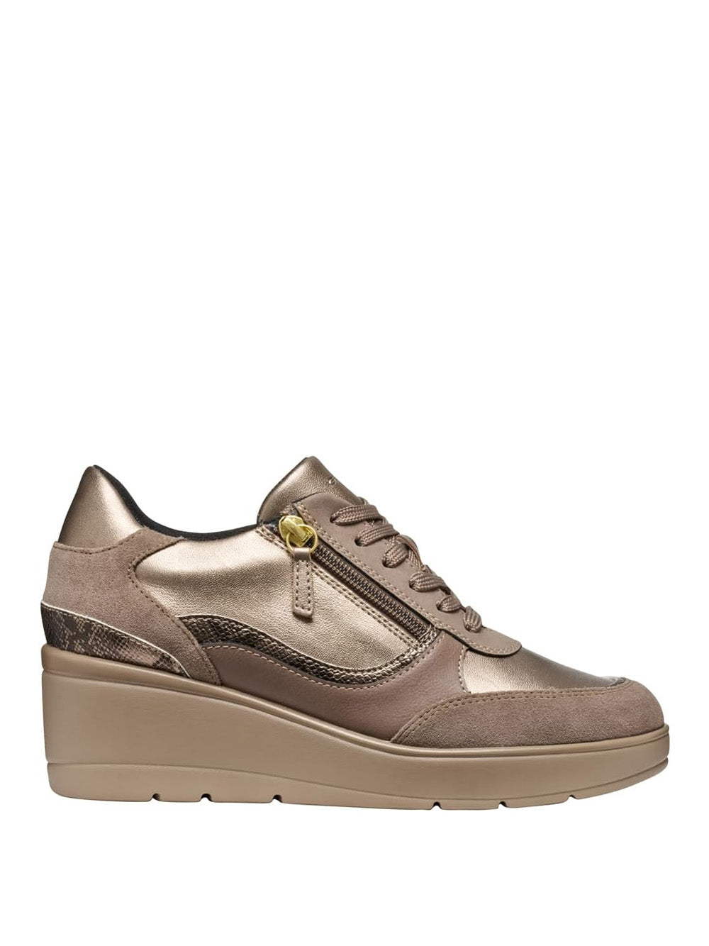 GEOX Sneakers con zeppa Donna - Taupe modello D46RAA 0AJ22 Marrone