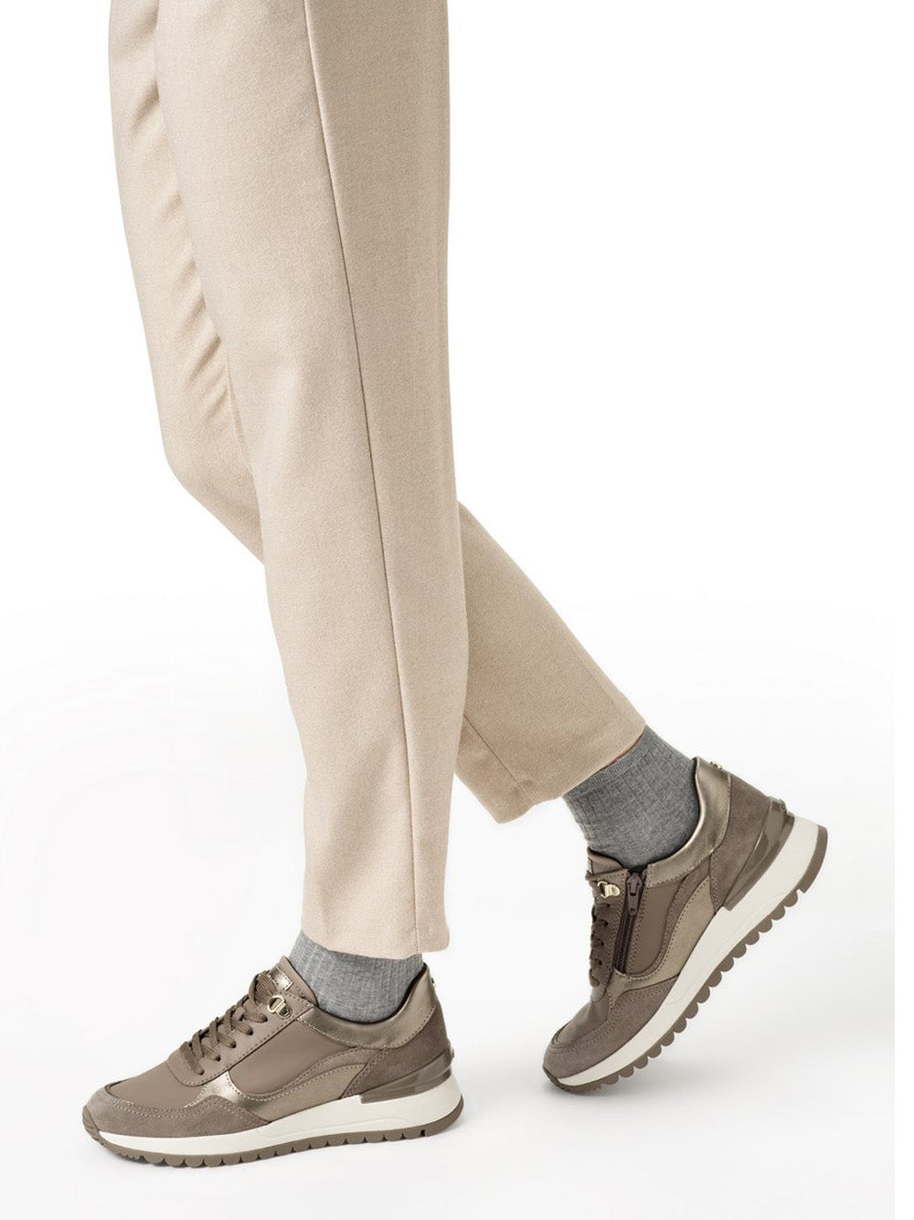 GEOX Sneakers con zeppa Donna - Taupe modello D5600A 8522 Marrone