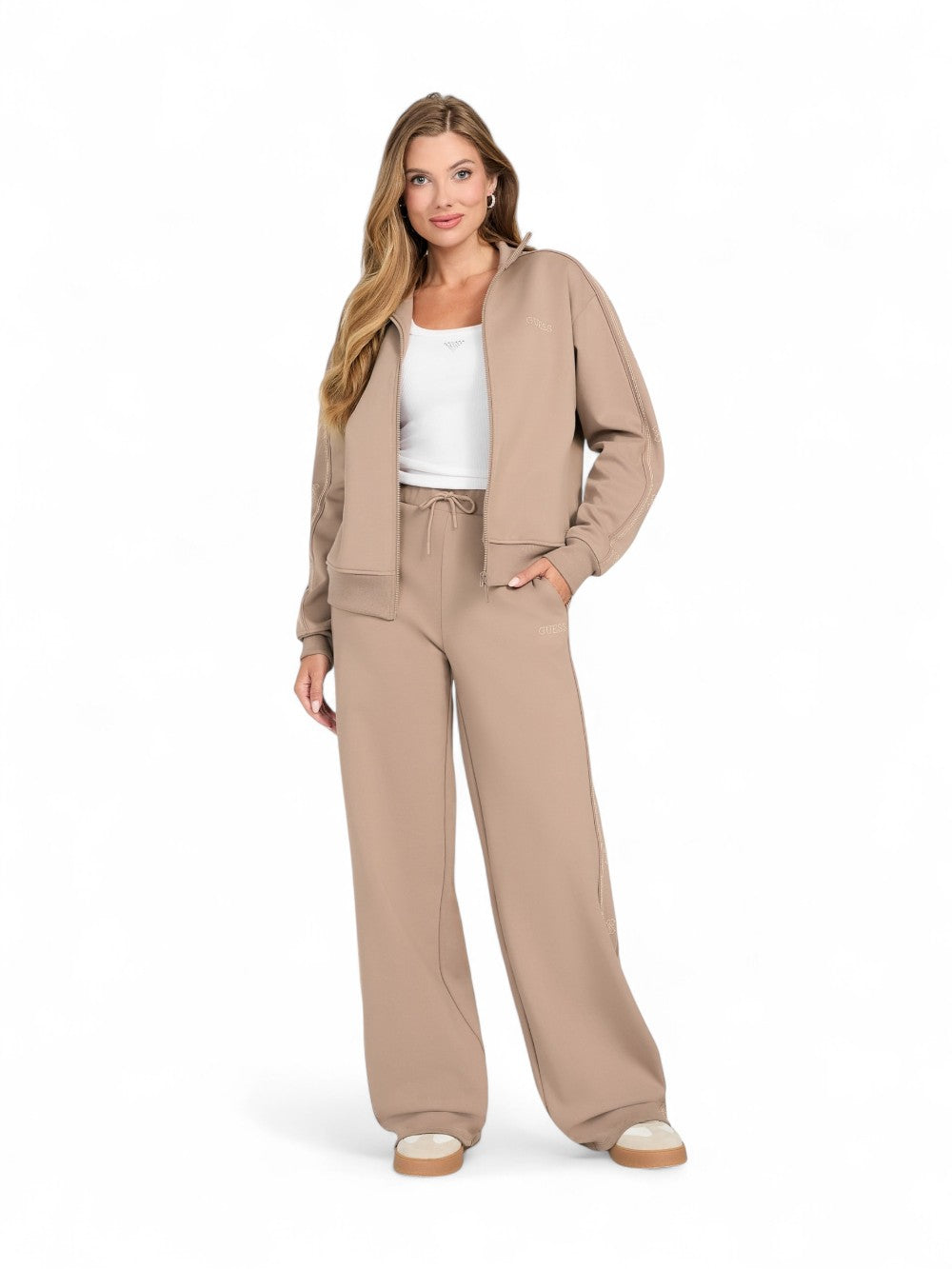 GUESS Felpa con zip Donna - Taupe modello V5BQ15KCX22 Marrone