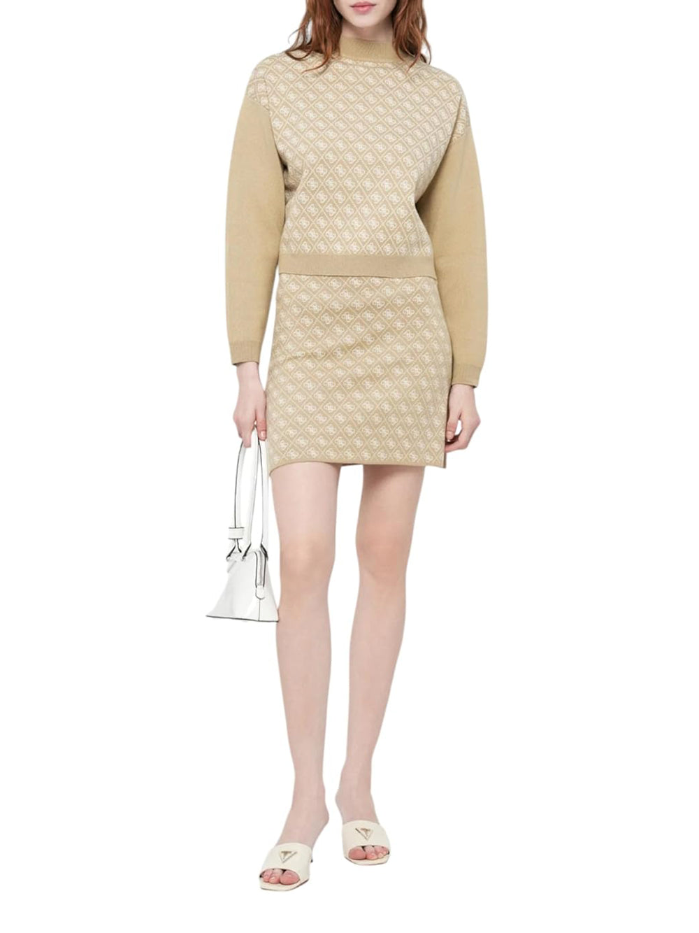 GUESS Maglione logato Donna - Taupe modello W5BR23Z3JD2 Marrone