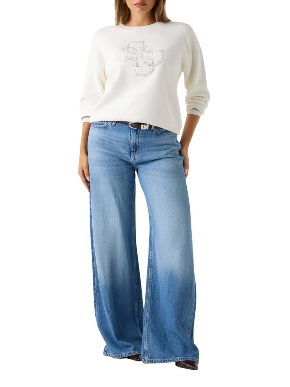 GUESS Maglione Donna - modello W5BR42Z26I2 Bianco