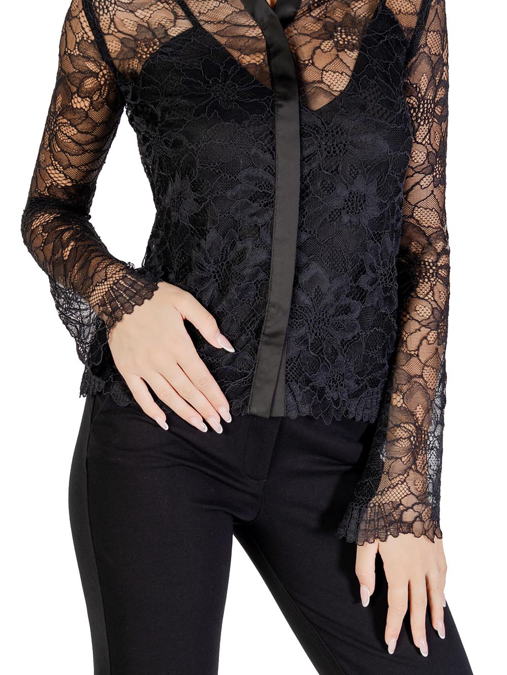 GUESS Camicia Donna - modello W5YH58WHDY0 Nero
