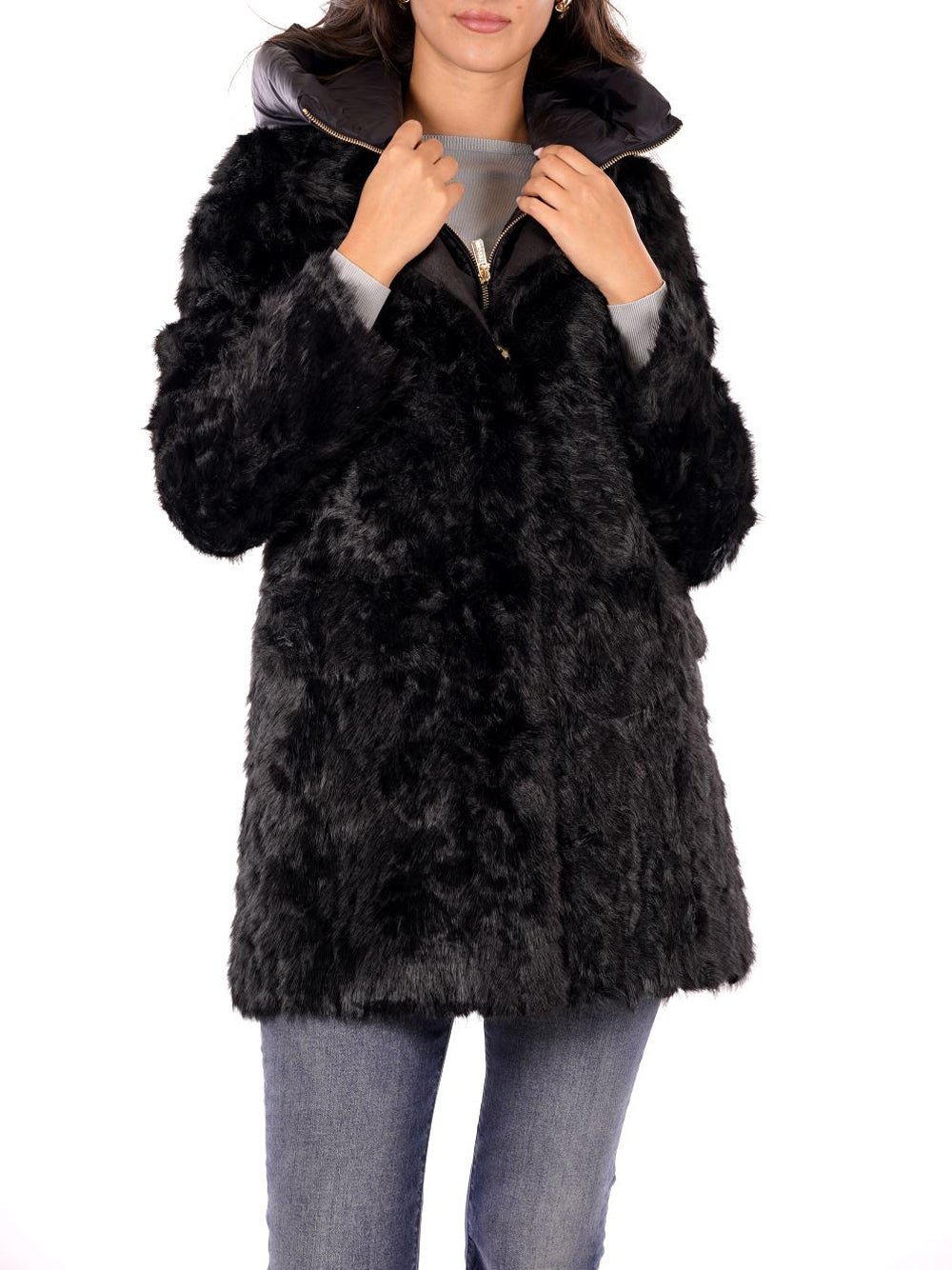 YES ZEE Cappotto Donna - modello O060KL00 Nero