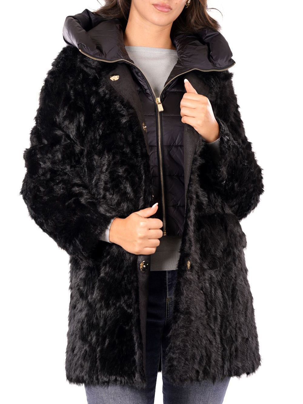 YES ZEE Cappotto Donna - modello O060KL00 Nero