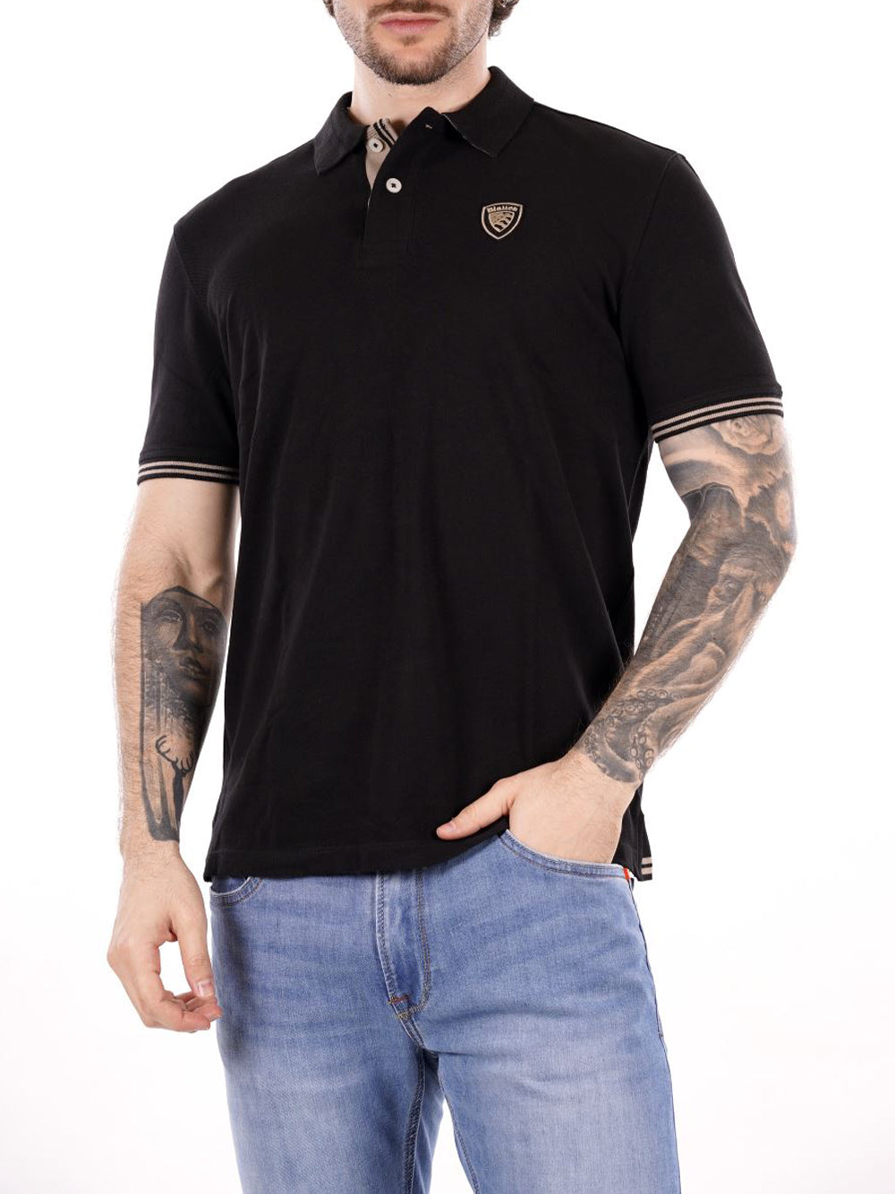 BLAUER Polo Uomo - modello 25SBLUT02306 Nero