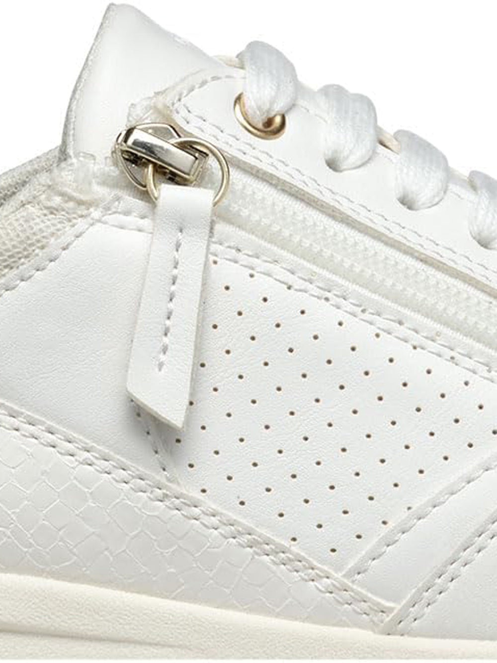GEOX Sneakers con zip Donna - modello D36NQB0BCAR Bianco