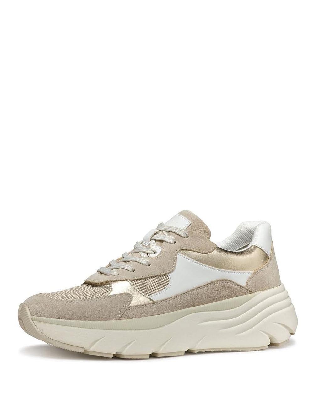 GEOX Sneakers con zeppa Donna - modello D45UFB5422 Bianco