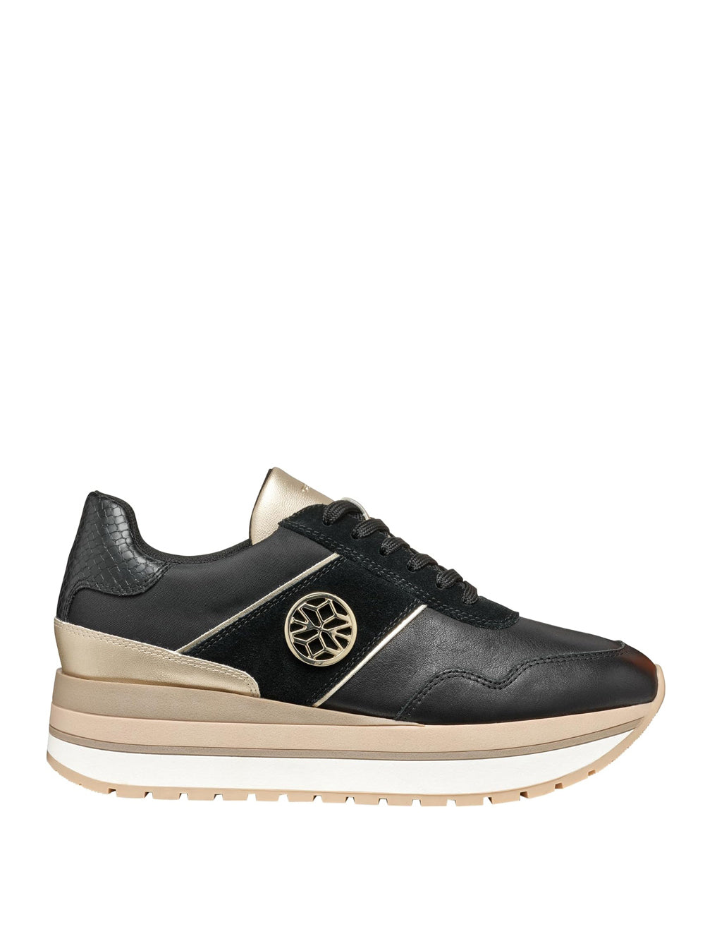 GEOX Sneakers platform Donna - modello D55MZA8522 Nero