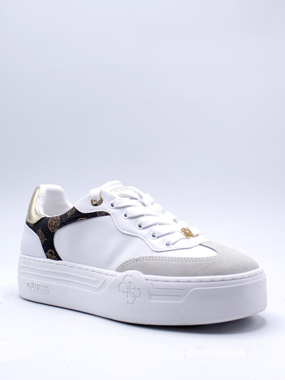 GUESS Sneakers platform Donna - modello FLPSWOELE12 Bianco