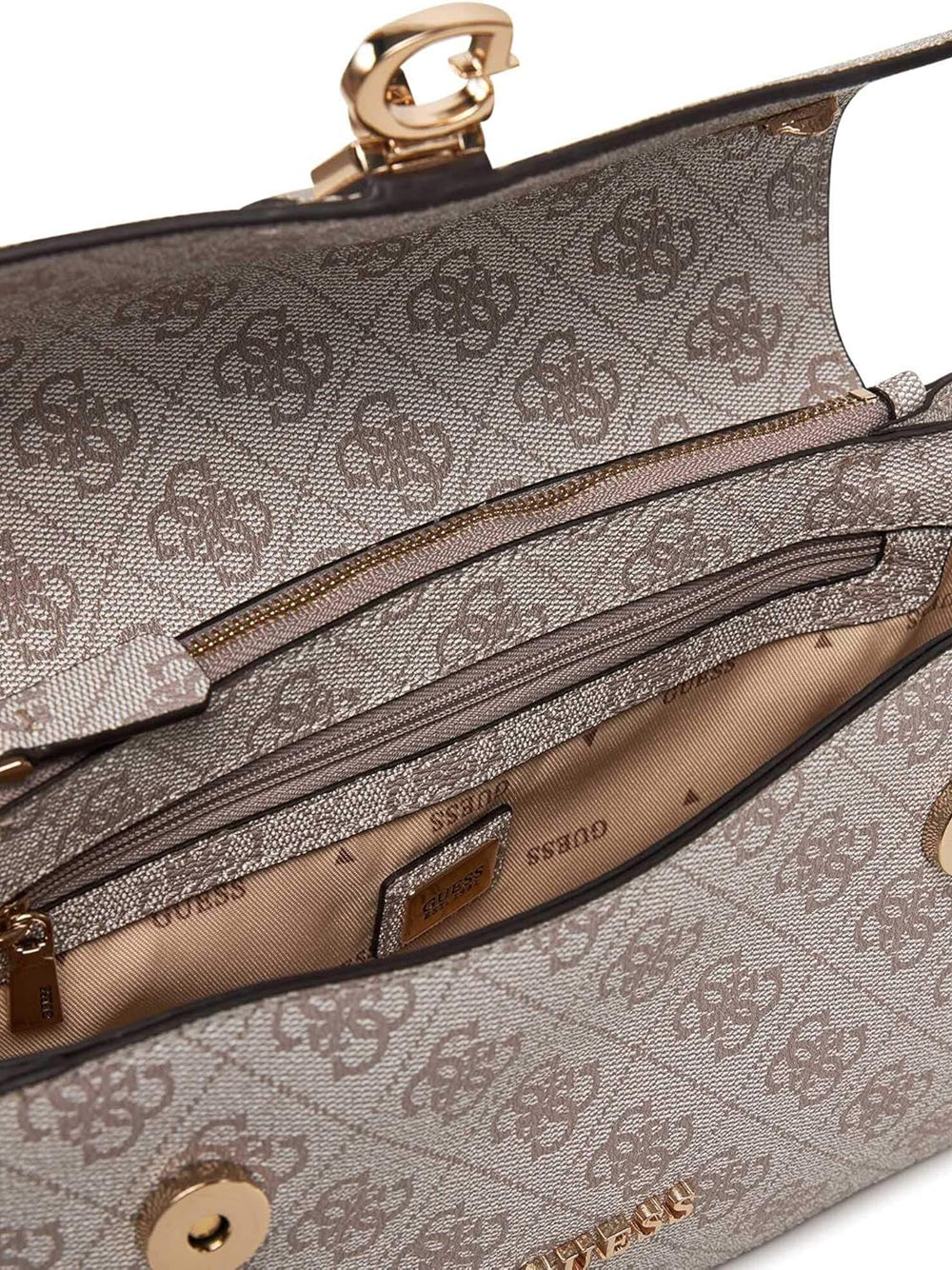 GUESS Borsa a Tracolla logato Donna - Dark Taupe Logo modello HWSG9629210 Beige