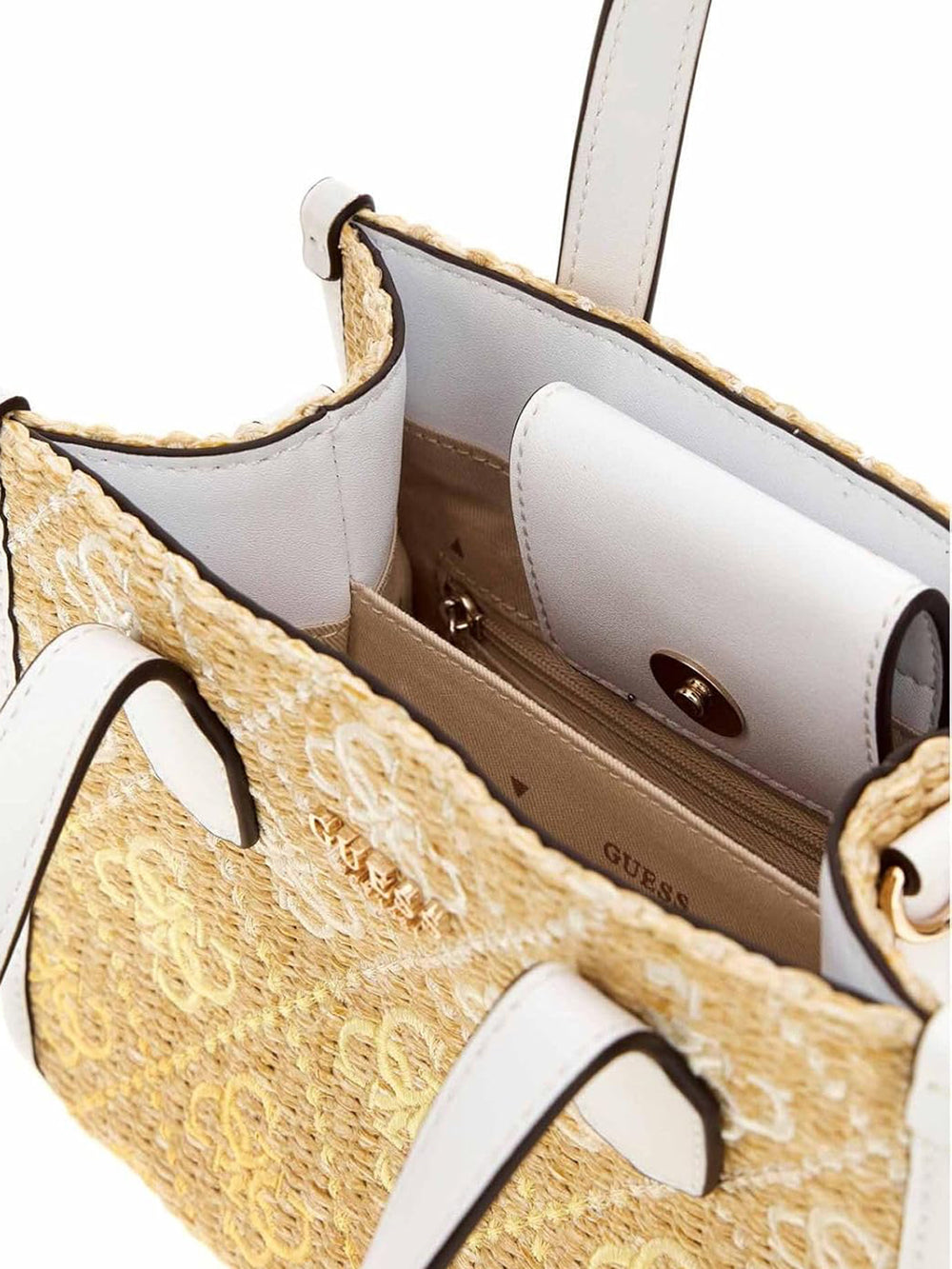 GUESS Borsa a Mano logato Donna - Cornsilk Logo modello HWSW8665770 Beige