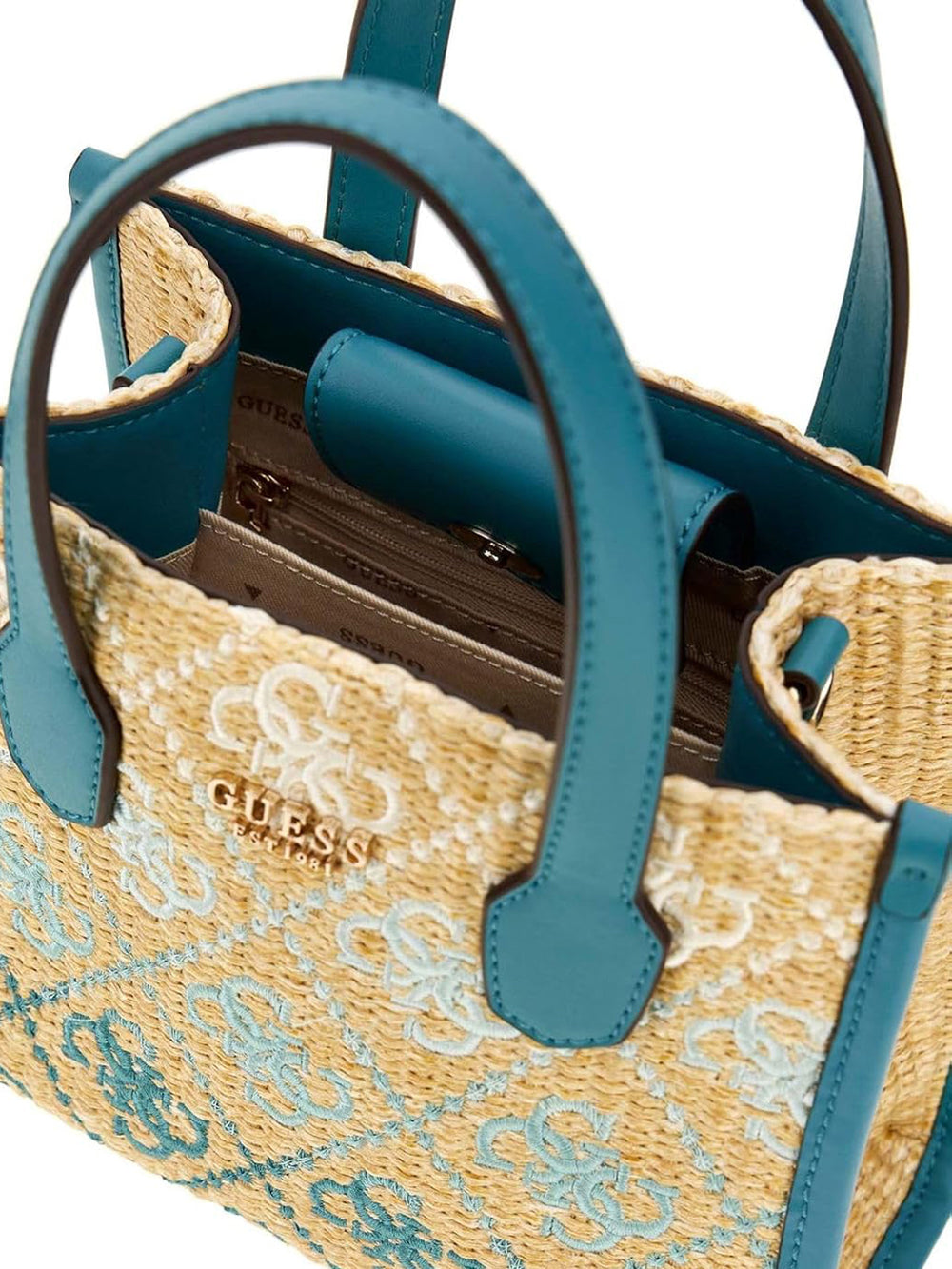 GUESS Borsa a Mano logato Donna - Teal Logo modello HWSW8665770 Verde