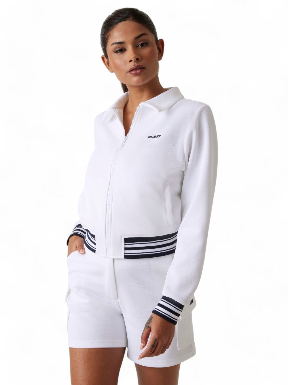 GUESS Felpa con zip Donna - modello V5GQ03KCYF2 Bianco