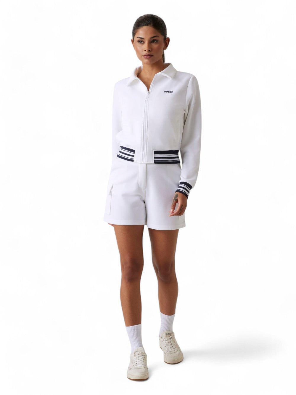 GUESS Felpa con zip Donna - modello V5GQ03KCYF2 Bianco