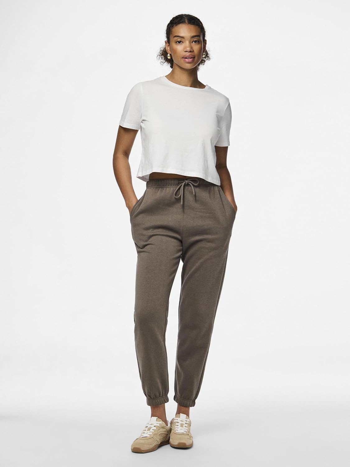 PIECES Pantalone Donna - Fango modello 17113436 Marrone
