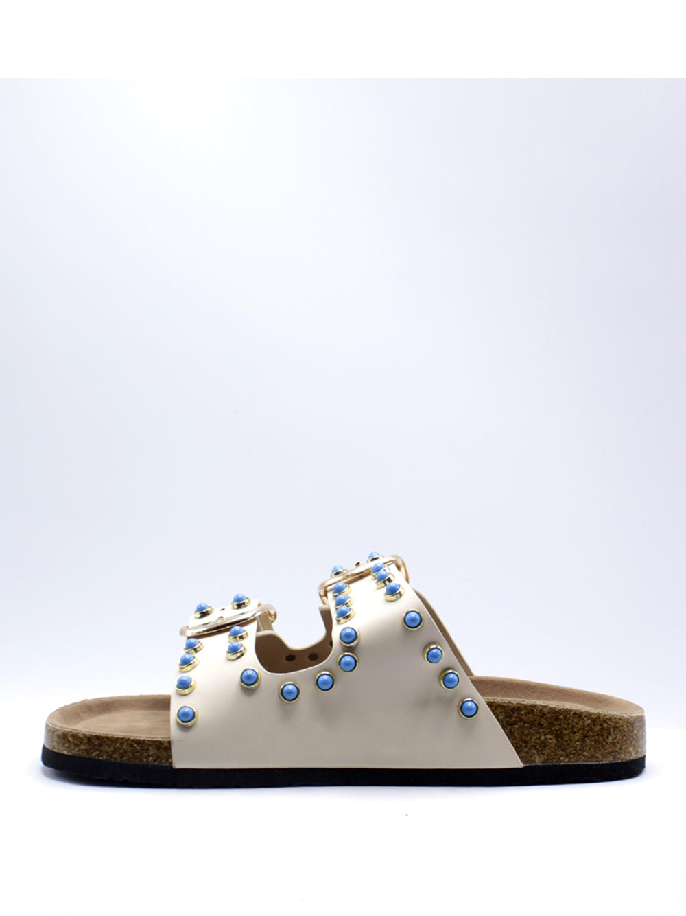 SHOP ART Ciabatte con borchie Donna - Crema modello SASS250282 Beige