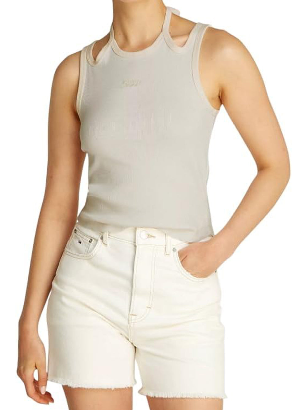 TOMMY HILFIGER Canotta Donna - modello DW0DW20325 Bianco