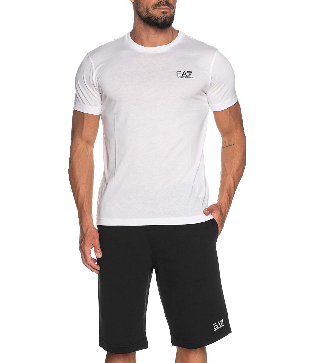 Ea7 Emporio Armani T-shirt Uomo Mod. 8NPT51 PJM9Z 1100 WHITE Bianco