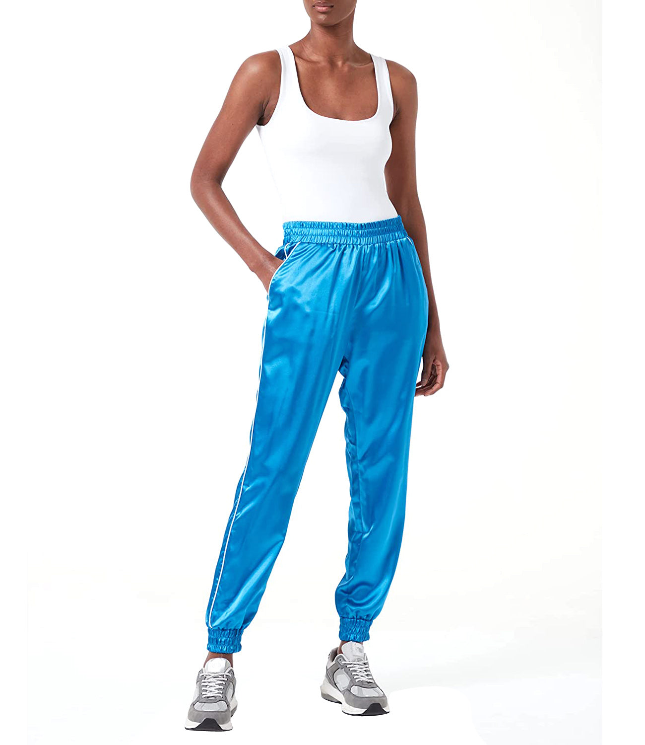 Love Moschino Pantalone Donna Mod. WPA8801 S3797 Y14 Celeste Blu