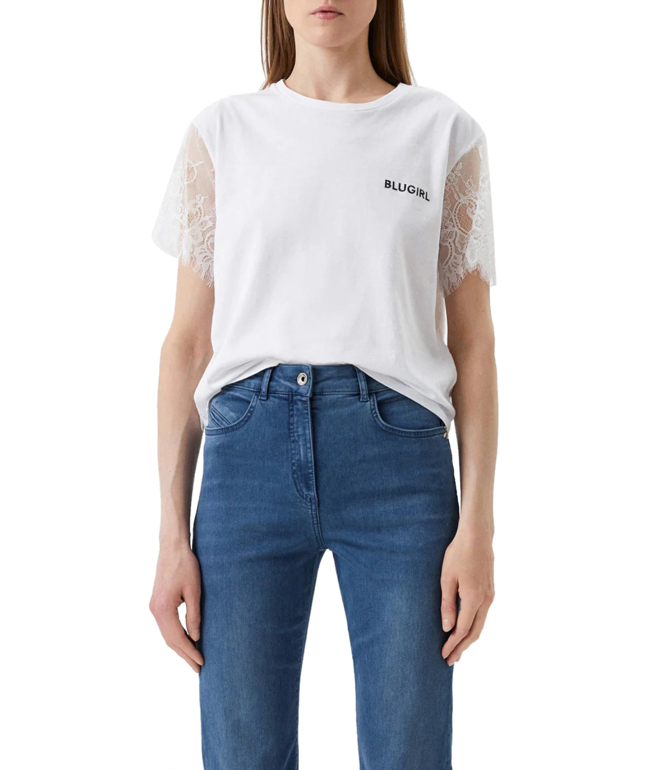 Blugirl T-shirt Donna Mod. RA3218 J5923 09194 WHITE Bianco