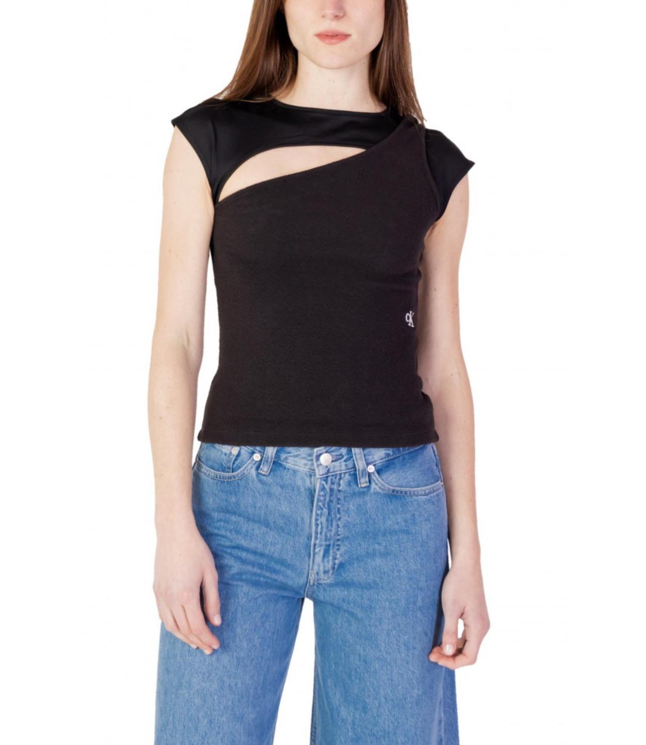 Calvin Klein Calvin Klein Jeans T-shirt Donna Mod. J20J220779 BEH BLACK Nero