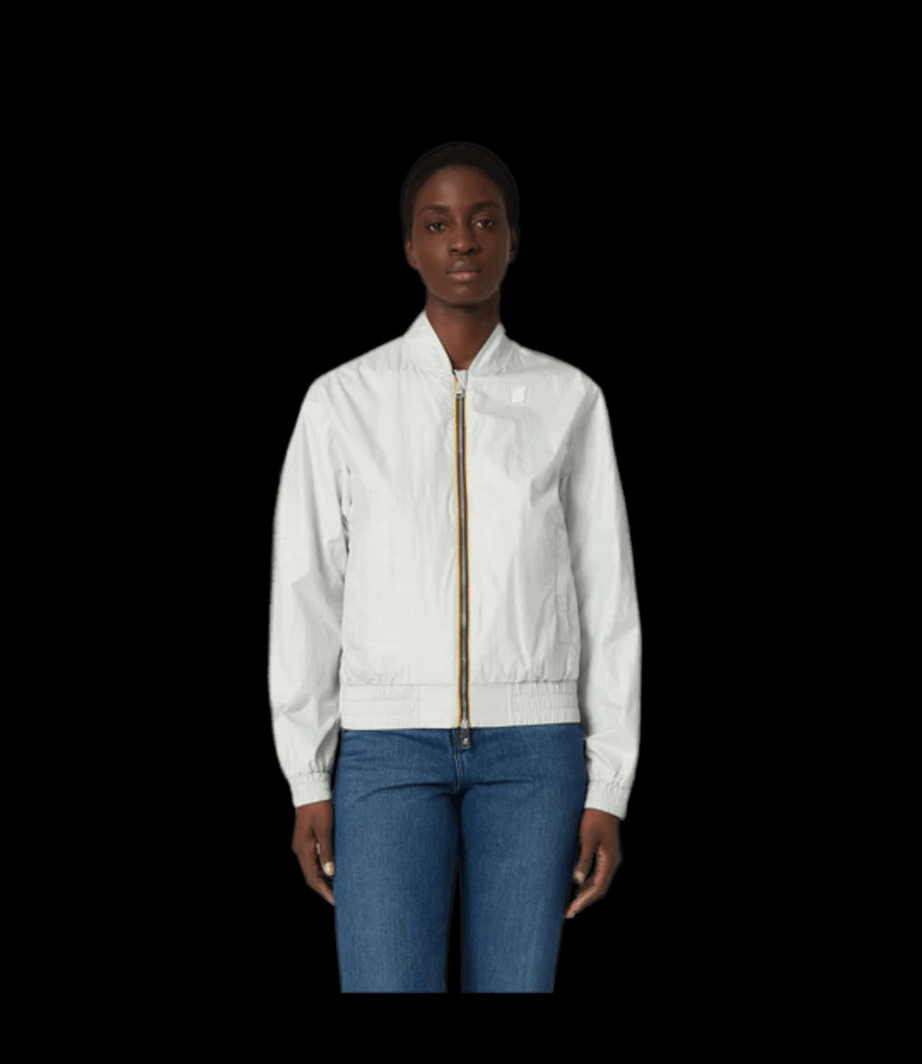 K-Way Giubbotto corto Donna Mod. K5114QW AMAURETTE IRIDESCENT METAL 001 WHITE Bianco