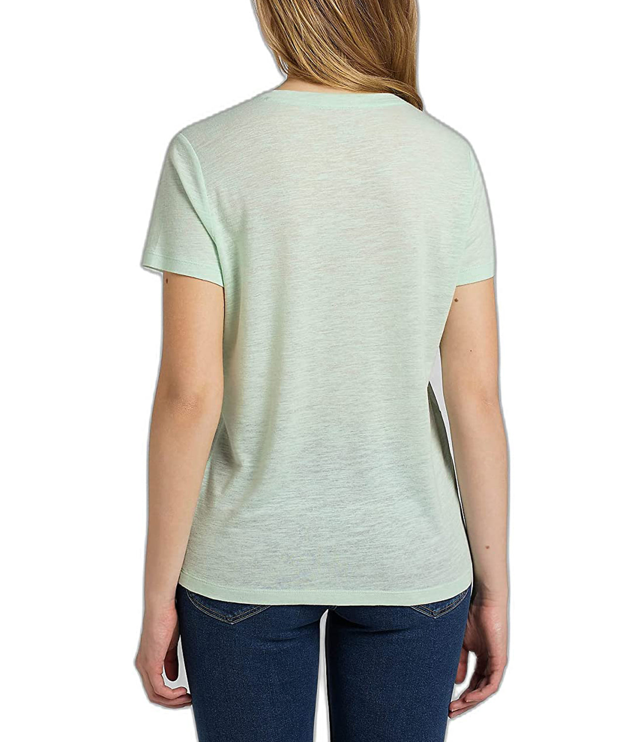 Lee T-shirt Donna Mod. V NECK TEE 112320636 GHIACCIO Ghiaccio Bianco