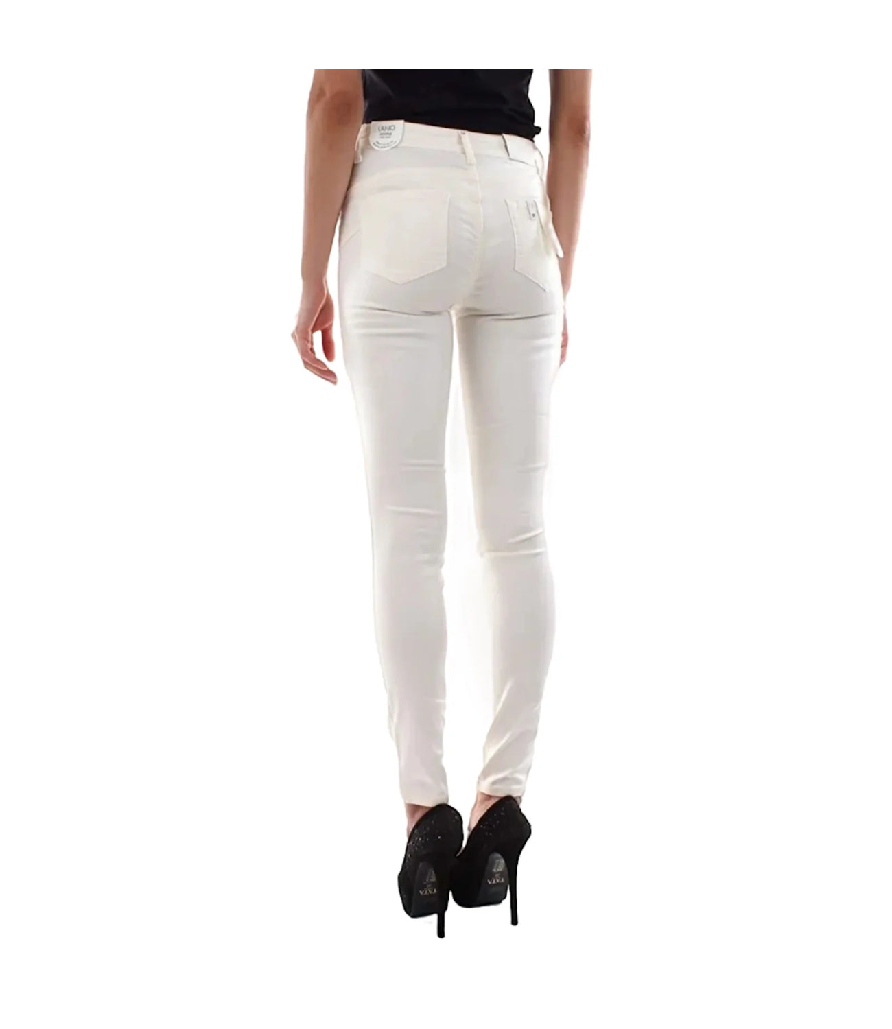 Liu Jo Pantalone 5 Tasche Donna Mod. WXX035 T7144 10701 WHITE Bianco