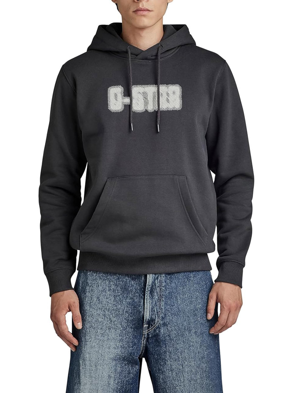 Felpa Cappuccio G-star Dotted Hdd Sw da Uomo - Grigio