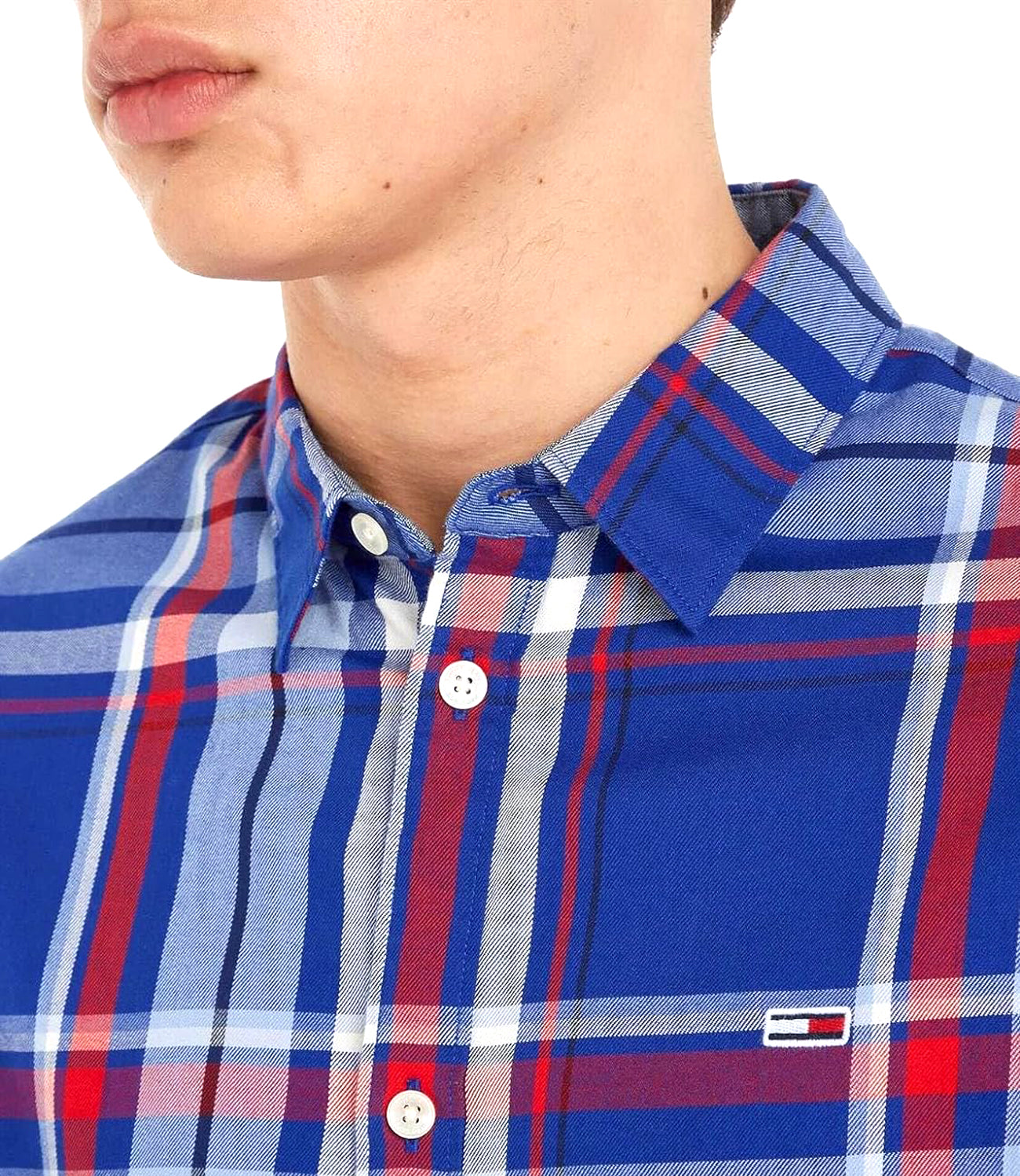 Tommy Hilfiger Tommy Jeans Camicia m/l Uomo Mod. DM0DM16612 C9B Blue Blu
