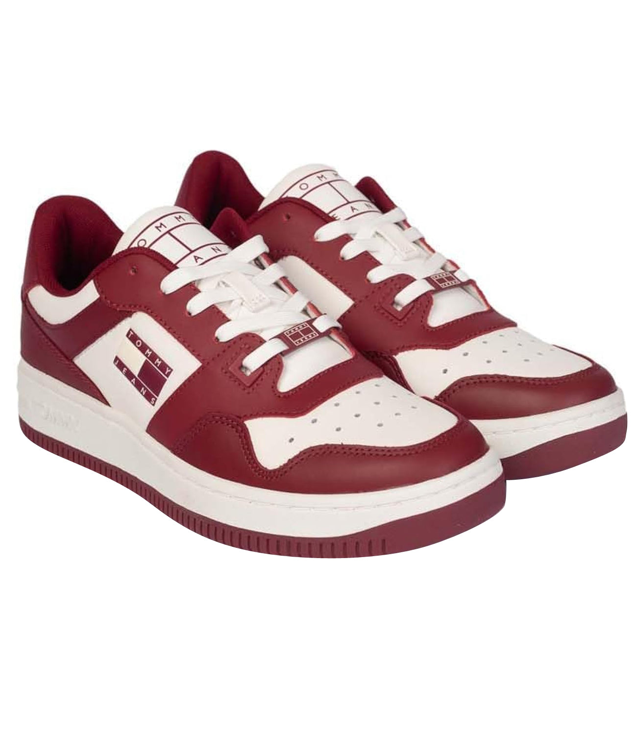 Tommy Hilfiger Tommy Jeans Sneakers Uomo Mod. EM0EM01256 BASKET PREMIUM XJS Bordeau Rosso