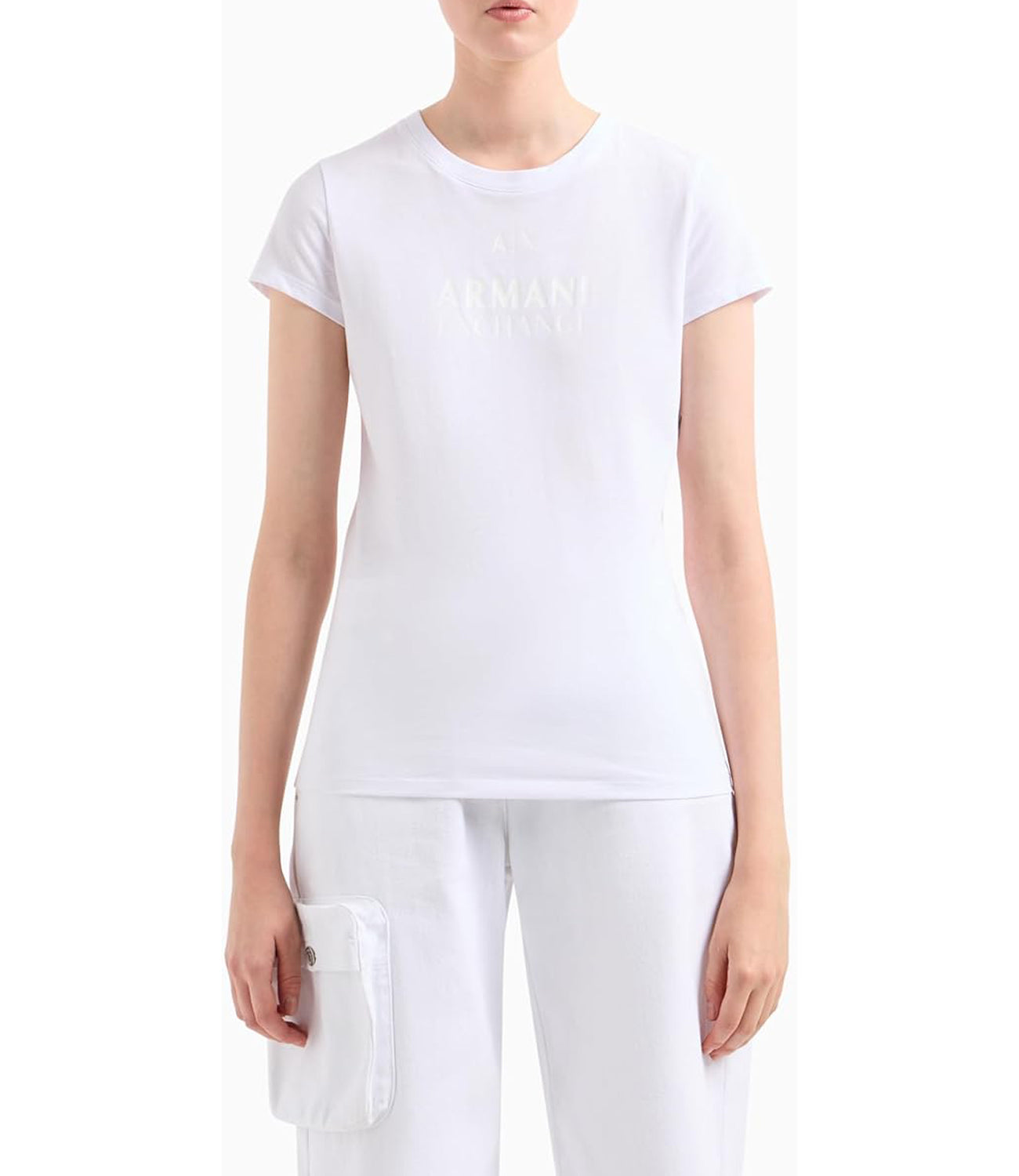 A|X Armani Exchange T-shirt Donna Mod. 3DYT11 YJG3Z 1000 White Bianco