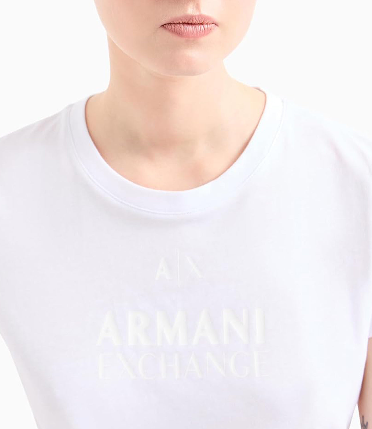 A|X Armani Exchange T-shirt Donna Mod. 3DYT11 YJG3Z 1000 White Bianco