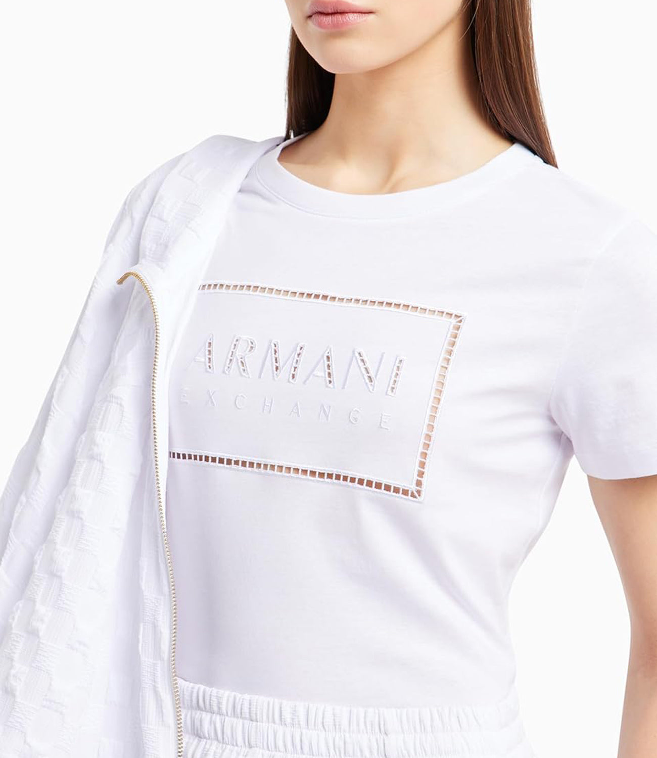 A|X Armani Exchange T-shirt Donna Mod. 3DYT59 YJ3RZ 1000 White Bianco