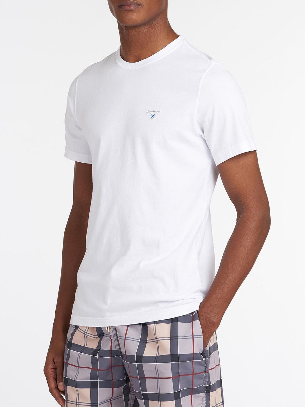 T-shirt Barbour Tartan Sports da Uomo - Bianco