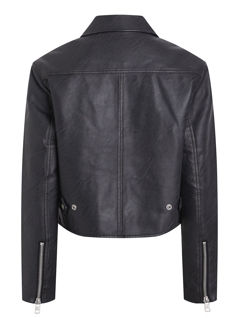 Giubbino di Pelle Calvin Klein Short Faux Leather da Donna - Nero