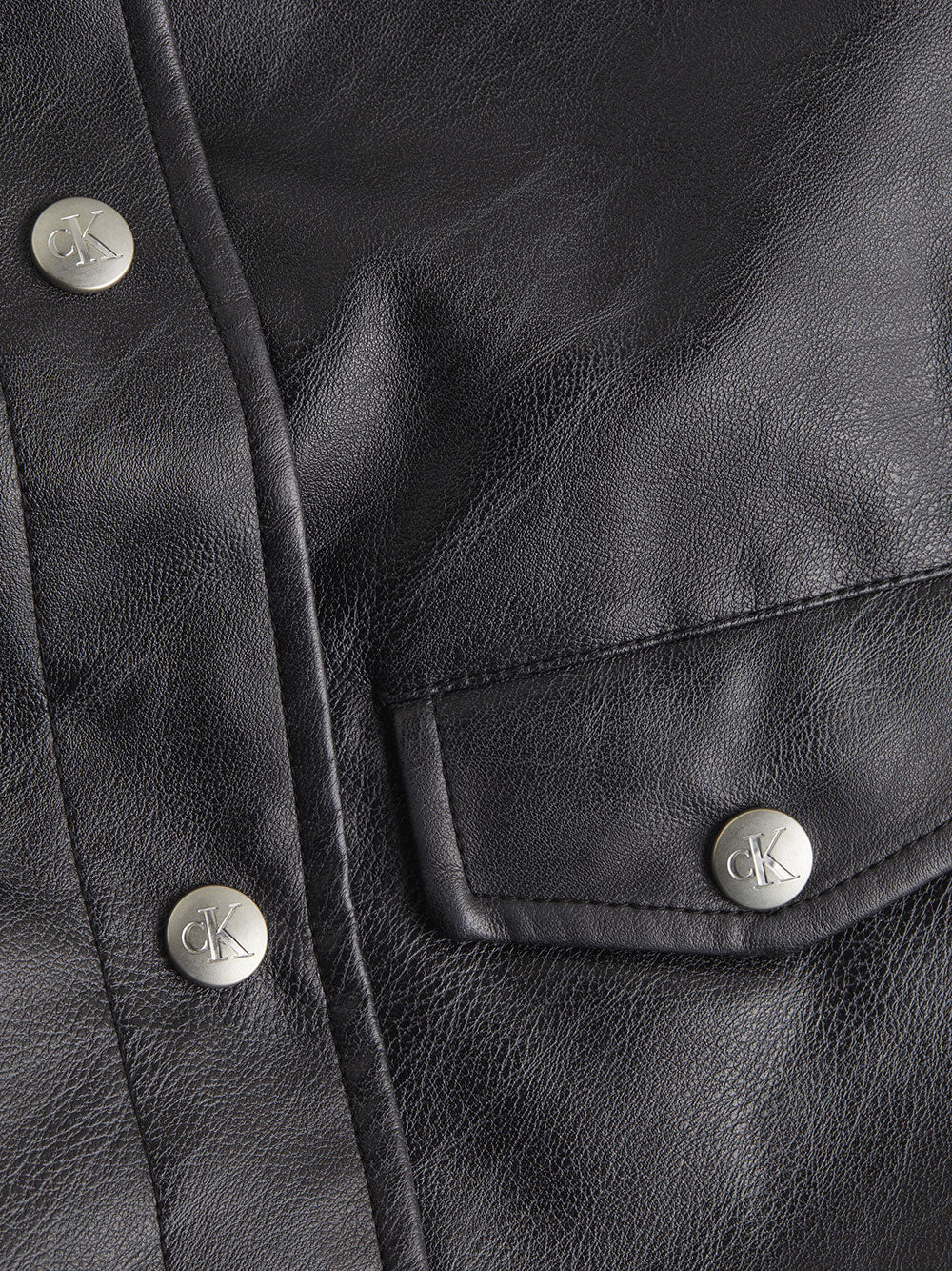 Giubbino di Pelle Calvin Klein Short Faux Leather da Donna - Nero