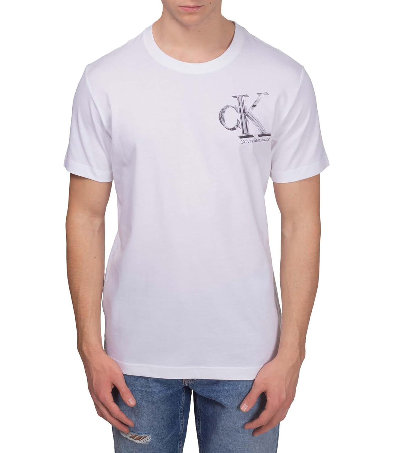 Calvin Klein Calvin Klein Jeans T-shirt Uomo Mod. J30J325498 YAF White Bianco