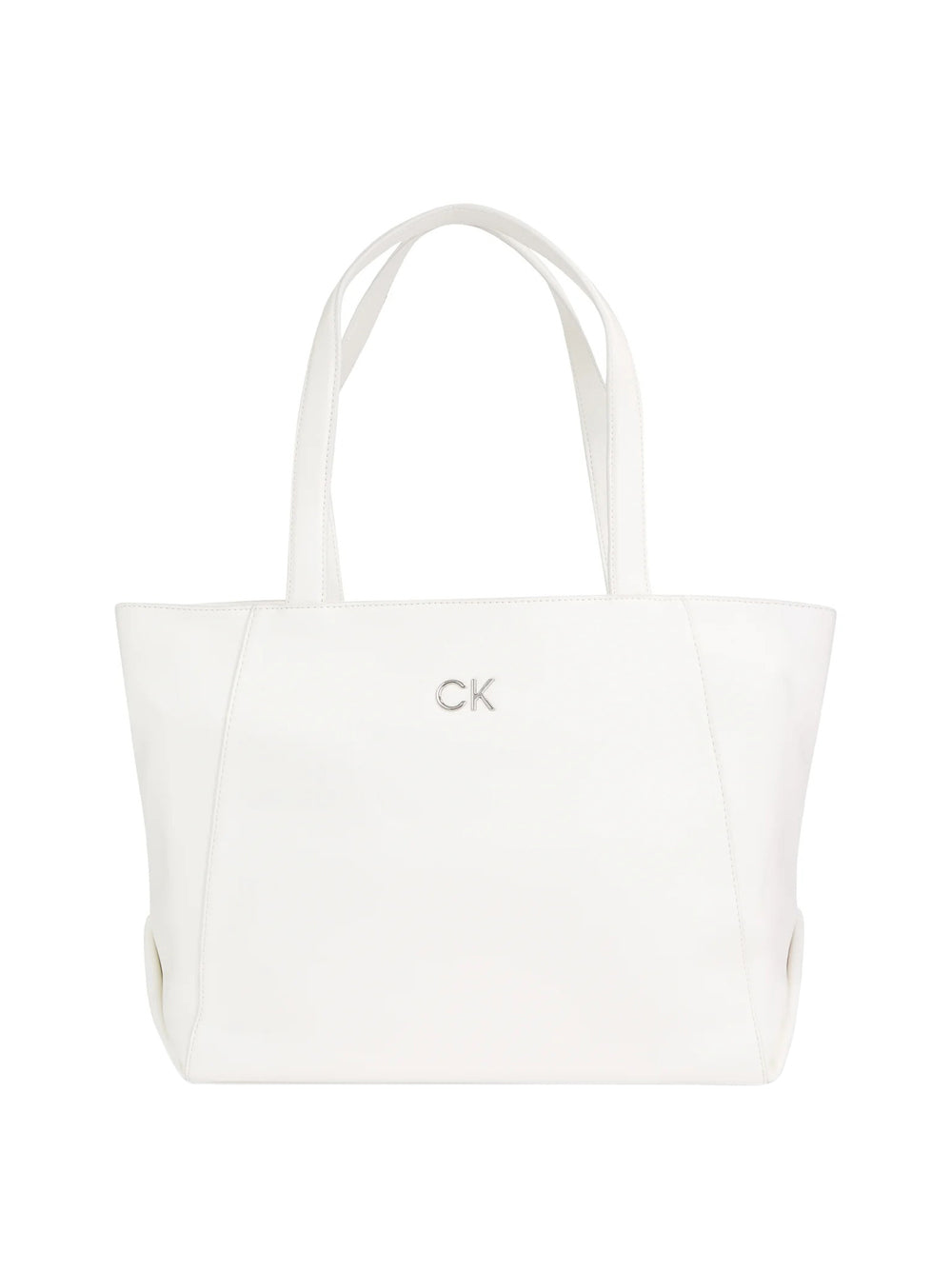Borsa Shopper Calvin Klein Medium Pebble da Donna - Bianco