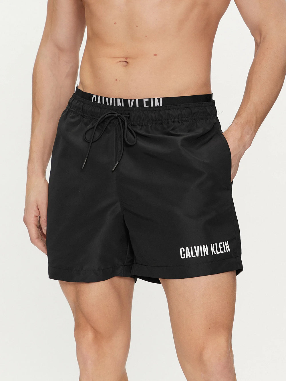 Shorts Mare Calvin Klein Double Wb da Uomo - Nero
