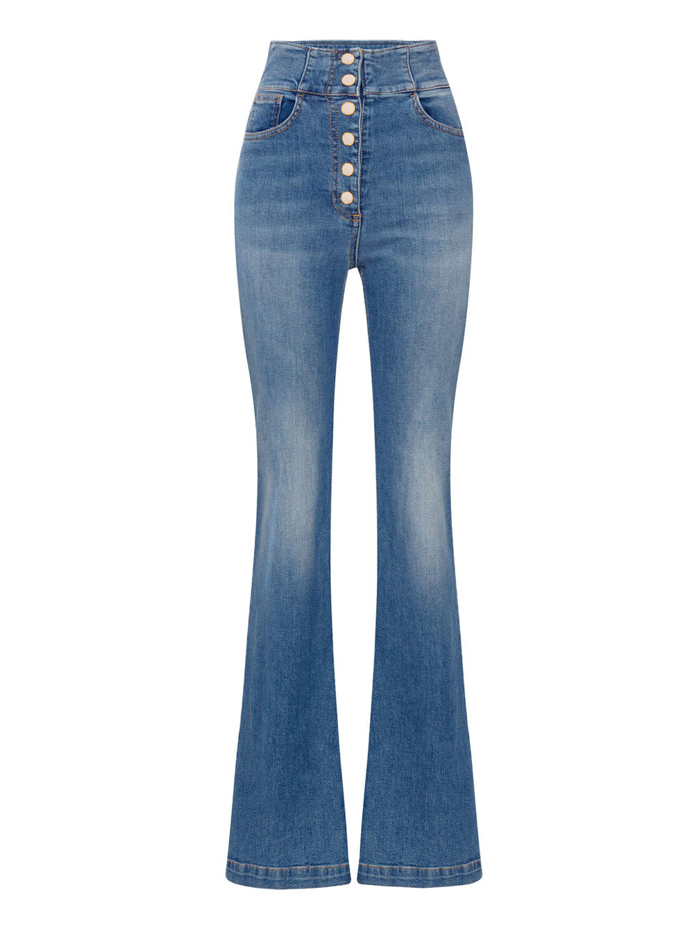Jeans a Zampa Elisabetta Franchi da Donna - Denim