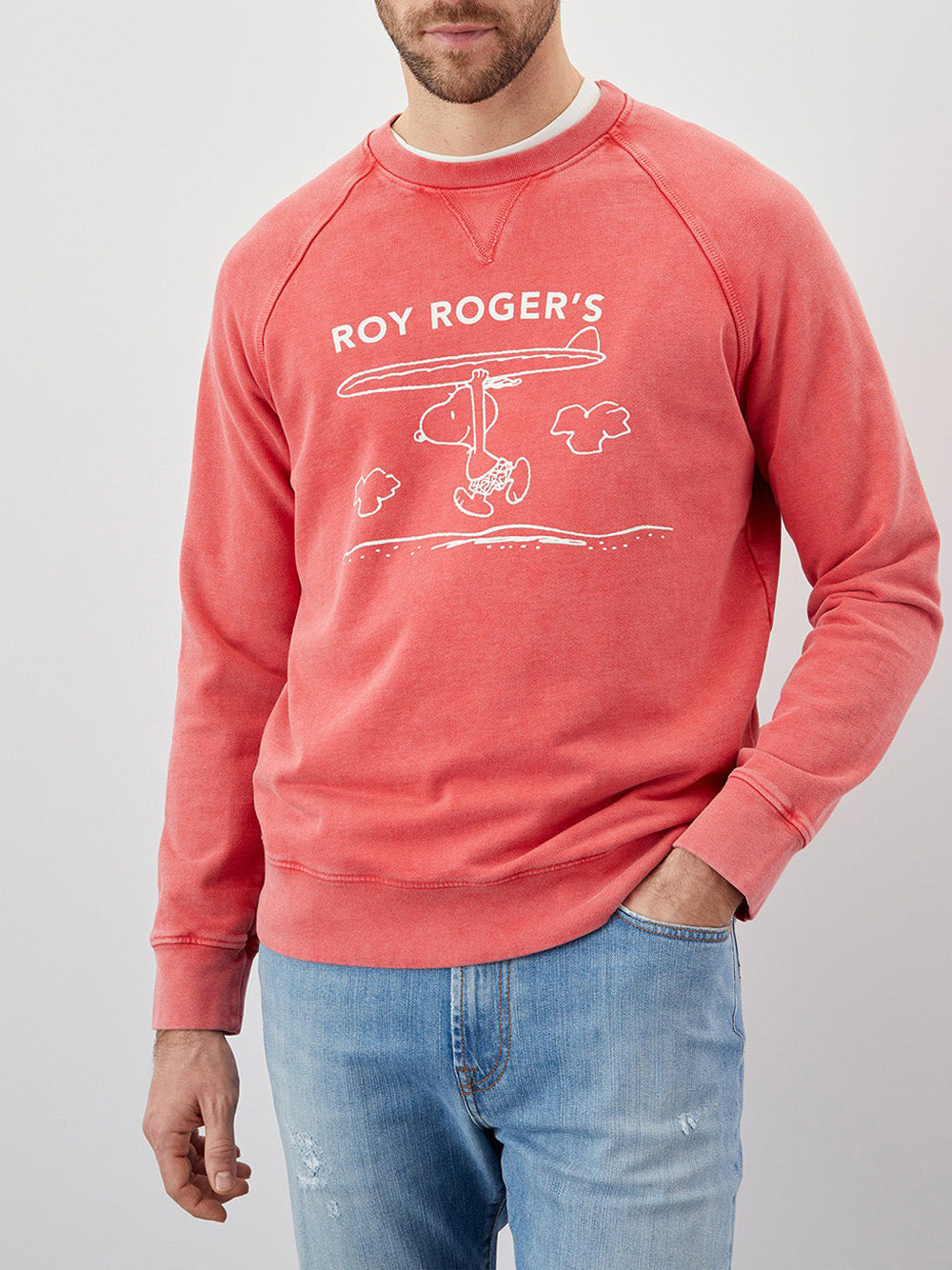 Felpa Roy Rogers Crew Peanuts da Uomo - Rosa