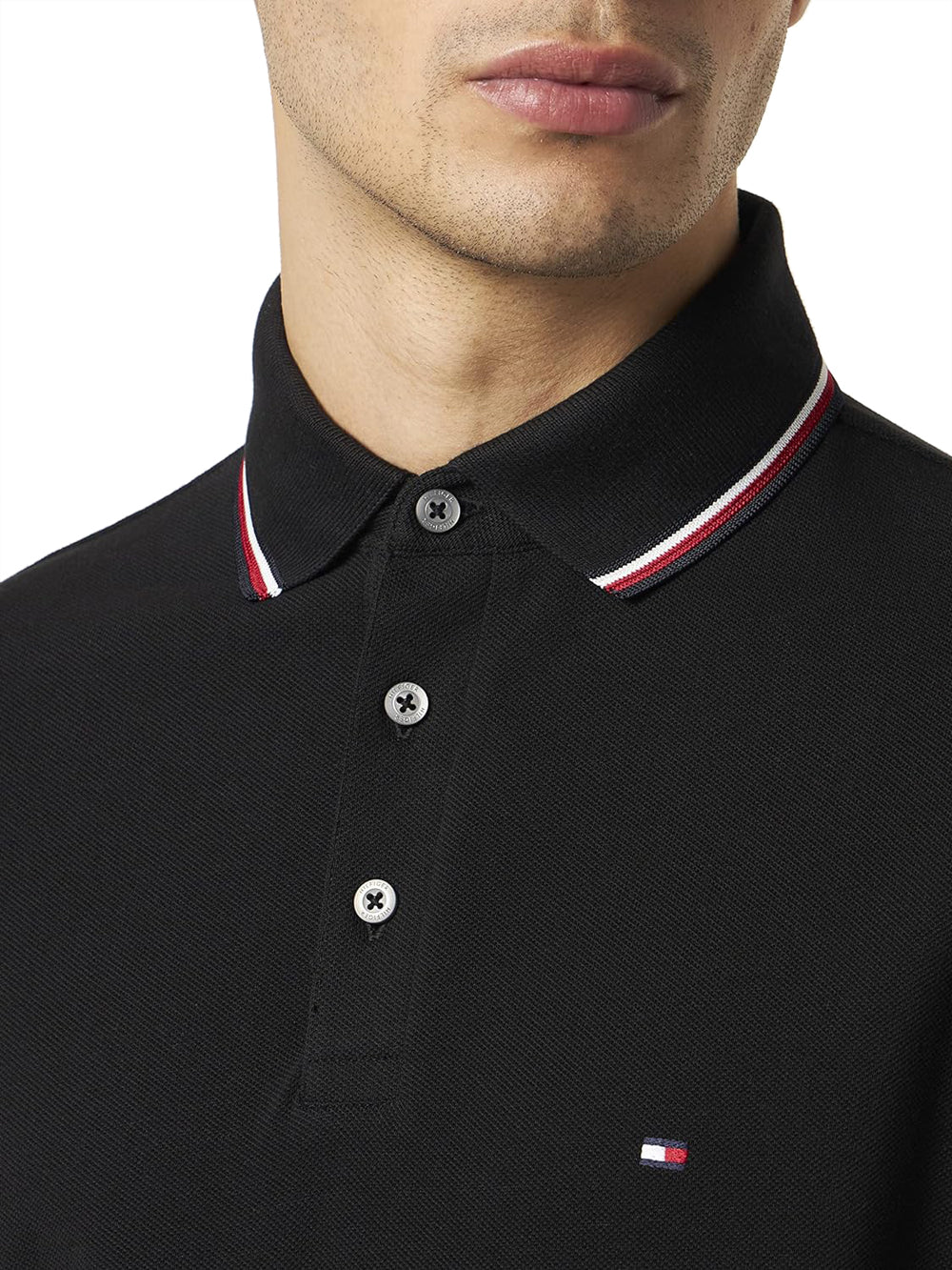 Tommy Hilfiger Polo Manica Corta Uomo Mod. MW0MW30750 BDS Black Nero