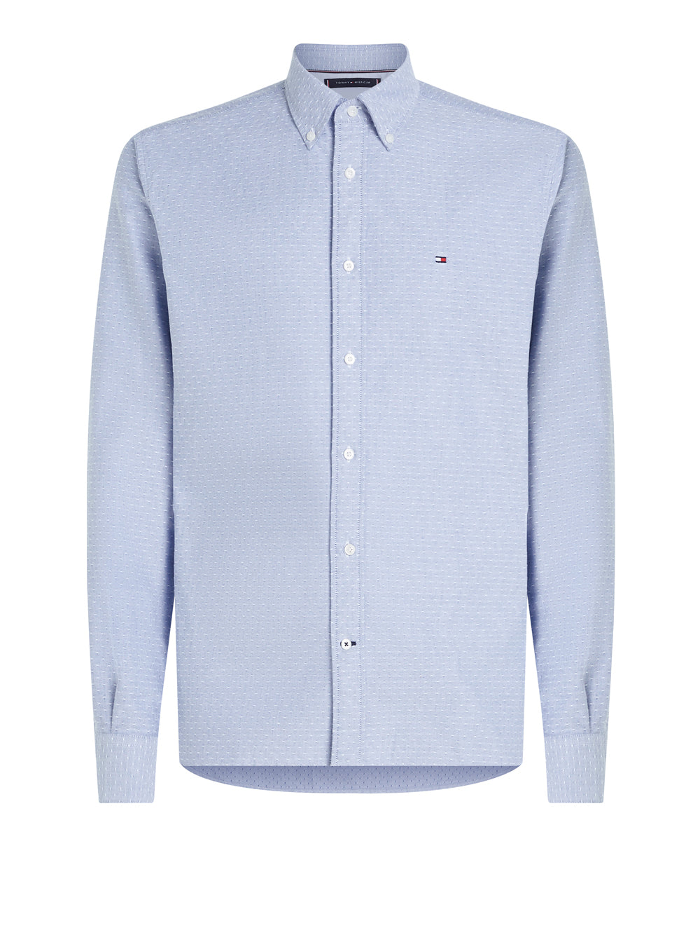 Camicia Classica Tommy Hilfiger Oxford Dobby da Uomo - Celeste