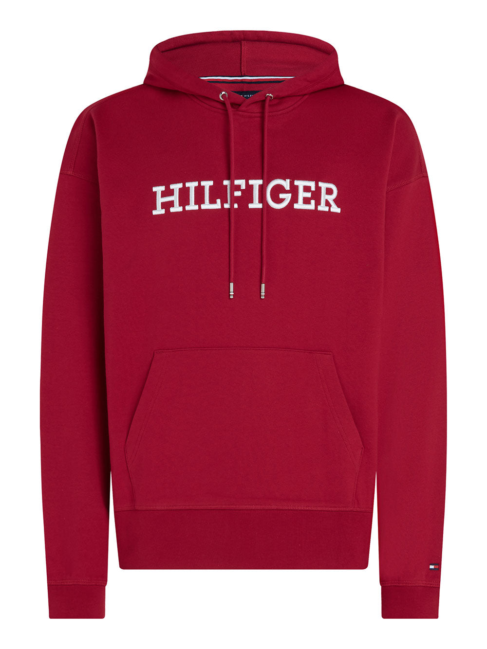 Felpa Cappuccio Tommy Hilfiger Monotype Embro da Uomo - Rosso