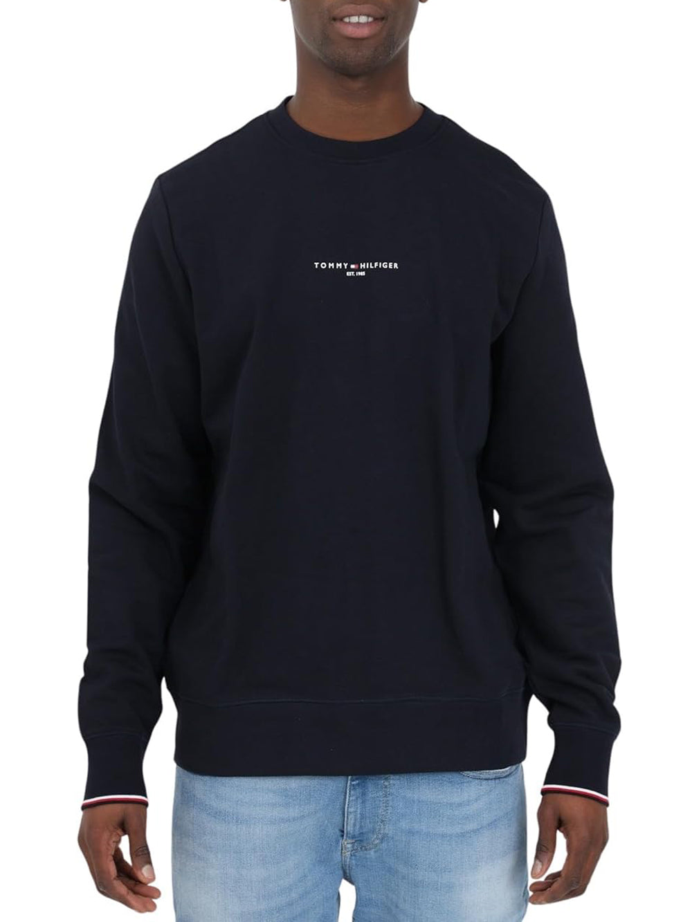 Tommy Hilfiger Felpa G irocollo Uomo Mod. MW0MW33640 DW5 Blu