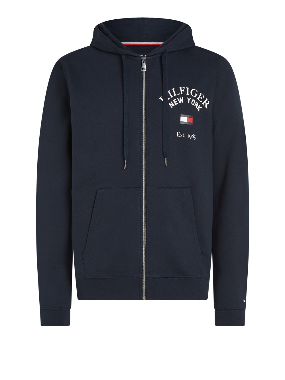 Felpa Zip Tommy Hilfiger Arched Varsity da Uomo - Blu